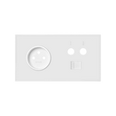Kit face avant pour 2 éléments avec 1 prise 2P, 1 prise simple R / TV + SAT avec 1 connecteur RJ45 catégorie 6 UTP blanc mat Simon 100