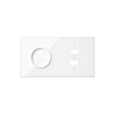 Front face kit for 2 elements with 1 2P socket, 1 gloss white 2xUSB charger Simon 100