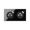 Kit face avant pour 2 éléments avec 2 prises 2P, 2 chargeurs USB intégrés noir brillant Simon 100