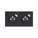 Kit face avant pour 2 éléments avec 2 prises 2P, 2 chargeurs USB intégrés noir mat Simon 100