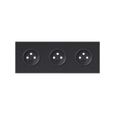 Front face kit for 3 elements with 3 matt black 2P sockets Simon 100