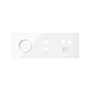 Kit face avant pour 3 éléments avec 1 prise 2P, 1 connecteur HDMI + USB et 1 prise simple R / TV + SAT blanc brillant Simon 100