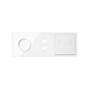 Kit face avant pour 3 éléments avec 1 prise 2P, 1 chargeur 2xUSB, 1 interrupteur de store et 1 touche blanc brillant Simon 100