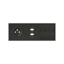 Kit face avant pour 3 éléments avec 1 prise 2P, 1 chargeur 2xUSB, 1 interrupteur de store et 1 touche noir mat Simon 100