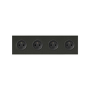 Front face kit for 4 elements with 4 matt black 2P sockets Simon 100