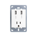 Cargador USB + Toma de corriente 2P+T 15A 127V~ marfil Simon 82
