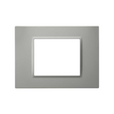 Placa 4x2 de 3 módulos chumbo Simon 82 Prisma