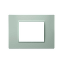 Placa 4x2 de 3 módulos verde turquesa Simon 82 Prisma