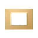Placa 4x2 de 3 módulos dourado Simon 82 Prisma