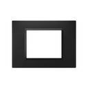 Placa 4x2 de 3 módulos preto Simon 82 Prisma