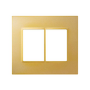 Placa 4x4 de 6 módulos dourado Simon 82 Prisma