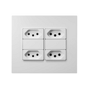 Kit 4x4 completo para 4 tomadas padrão brasileiro 2P+T de 10A e placa branco Simon 82