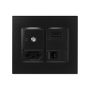 Kit 4x4 completo para 1 coaxial, 1 HDMI, 1 RJ45 Cat 5e, 1 tomada padrão brasileiro 2P+T de 10A e placa grafite Simon 82