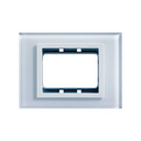 Placa de 3 módulos cristal blanco con marco blanco Simon 82 Nature