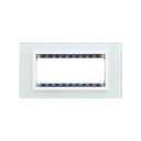 Placa de 5 módulos cristal blanco con marco blanco Simon 82 Nature
