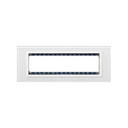 Placa de 8 módulos cristal blanco con marco blanco Simon 82 Nature