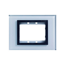 Placa de 3 módulos cristal gris con marco grafito Simon 82 Nature