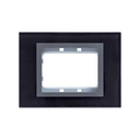 Placa de 3 módulos cristal negro con marco grafito Simon 82 Nature