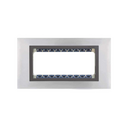 Placa de 5 módulos inox mate con marco grafito Simon 82 Nature