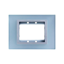 Placa de 3 módulos cristal plata con marco aluminio Simon 82 Nature