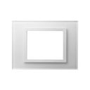 Placa 4x2 de 3 módulos cristal branco e interior branco Simon 82 Nature