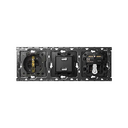 Back kit for 3 elements with 1 Schuko socket, 1 2xUSB 2.1A charger, 1 shutter switch and 1 push button intermediate switch Simon 100