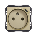 French socket 2P+T with C USB charger 10,5W champagne Simon 270