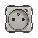 French socket 2P+T with C USB charger 10,5W aluminium Simon 270