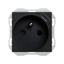 French socket 2P+T with C USB charger 10,5W matt black Simon 270