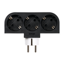 ROTATABLE ADAPTER 180 DEGREES PLUG III 3 SOCKETS 16A 250V