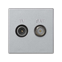 TV+SAT socket IEC single female with trim plate aluminium Simon K45