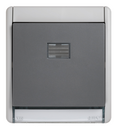 Conmutador componible IP55 10AX con piloto incorporado y sistema de embornamiento rápido gris Simon Aqua