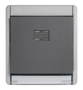 Composable two-way switch IP55 10AX with integrated light indicator and quick terminal connection system gray Simon Aqua