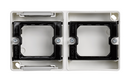 Waterproof surface box for 2 horizontal elements white Simon Aqua
