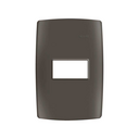 Placa de 1 posto com suporte 4x2 grafite Simon 30