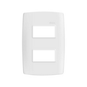 Placa de 2 postos separados com suporte 4x2 branco Simon 30