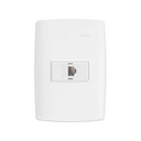 Conjunto de 1 tomada RJ45 CAT5E 1 placa de 1 posto 4x2 com suporte branco Simon 30