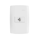 Conjunto de 1 conector RJ11 4 fios 1 placa de 1 posto 4x2 com suporte branco Simon 30