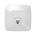 Tomada telefónica com 4 contactos RJ11 com placa incorporada branco Simon 32