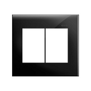 Placa de 6 postos 4x4 preto Simon 35