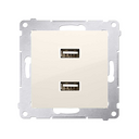 Double chargeur USB 2,1 A 5V DC 230 V Marfil Simon 54
