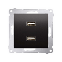Double chargeur USB 2,1 A 5V DC 230 V Graphite Simon 54