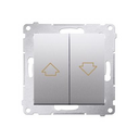 Double poussoir volet roulant 16AX connexion à vis avec griffes aluminium Simon 54
