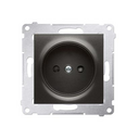 Prise de courant 2P connexion à vis avec griffes graphite Simon 54
