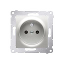 Prise de courant 2P+T connexion à vis avec griffes aluminium Simon 54