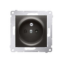 Prise de courant 2P+T connexion à vis avec griffes graphite Simon 54