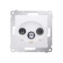 Prise RTV + SAT 10dB connexion à vis avec griffes blanc Simon 54