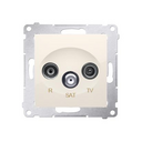 Prise RTV + SAT 10dB connexion à vis avec griffes marfil Simon 54
