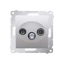 Prise RTV + SAT 10dB connexion à vis avec griffes aluminium Simon 54