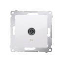 Prise TV connexion à vis avec griffes blanc Simon 54